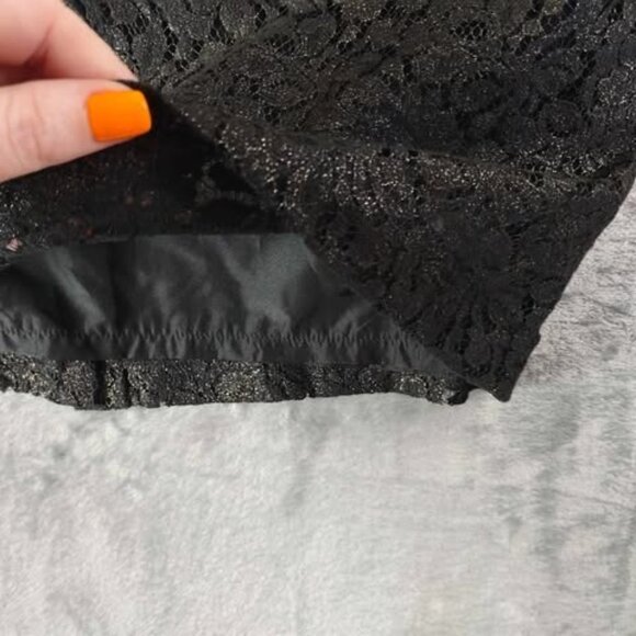 Jaclyn Smith Womens L Black Lace Pencil Skirt Lined Zip Stretch Dressy Vintage - Picture 8 of 11